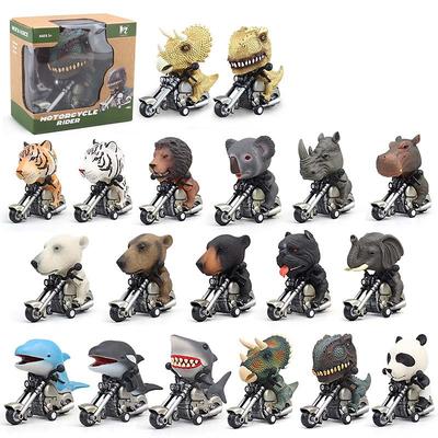 Children's Toys 19 Hand-Painted Inertia Motorcycle Simulation Dinosaur Animal Locomotive Model Toys