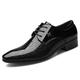 Men's Oxfords Business Wedding Party Dress Shoes PU Leather Pointed Toe Loafers Breathable Non-slipping Height-increasing Black Fall Spring