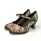 Women's Heels Pumps Ladies Shoes Valentines Gifts Mary Jane Vintage Shoes Party Valentine's Day Floral Flower Cone Heel Fantasy Heel Round Toe Elegant Vintage Leather Satin Buckle Red Blue Green