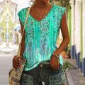 Top Canottiera da Donna Canottiera Basic Stampata Senza Maniche Top Regolari V Neck Casual Rosa Blu Viola Arancione Verde
