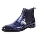 stivali chelsea da uomo in similpelle con motivo coccodrillo blu – eleganti stivaletti slip-on con pannelli laterali elastici per abbigliamento formale e casual