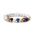 braccialetto di perle di pietra dell'agata del braccialetto variopinto di sette chakra della pietra vulcanica naturale di vendita calda