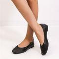 Per donna Ballerine Slip-On Scarpe da sera Ballerine Scarpe a piedi nudi Esterno Giornaliero Tinta unica Estate Basso Punta tonda Vintage Informale Comoda Similpelle Mocassino Tessuto almond Nero