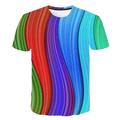 Per uomo Unisex Grafico Arcobaleno 3D Camicia Maglietta Manica Corta maglietta Girocollo Camicia Chic Moderno Feste Casuale Quotidiano Viola Verde Arcobaleno Abbigliamento Taglie Forti S M L XL XXL
