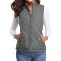 gilet da trekking da donna senza maniche, esterno, termico, caldo, ad asciugatura rapida, tasca con cerniera, morbido, invernale, tasca con cerniera, sportivo, grigio scuro, nero, bianco, caccia,