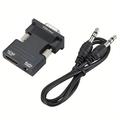 convertitore adattatore da hdmi a vga con ingresso audio da 3,5 mm convertitore da vga maschio a femmina hdmi 1080p per monitor del PC portatile proiettore hdtv chromebook xbox