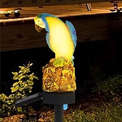 luci solari esterne ha condotto le luci esterne luce del giardino alimentata solare esterno ip65 impermeabile pappagallo ha condotto la lampada da prato chiara fiabesca decorazione del giardino