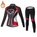 Malciklo Per donna Manica lunga Maglia con pantaloni da ciclismo Inverno Estate Vello Velluto Viola Giallo Rosso Taglie forti Bicicletta Maglietta / Maglia Calzamaglia / Salopette / Corsari Completo