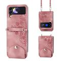 telefono Custodia Per Samsung Galaxy Capovolgi Z 6 Z Flip 5 Z Flip 4 Z Flip 3 Borsa a mano Custodia flip Con chiusura magnetica con tracolla rimovibile Slot per porta carte Tinta unita Fiore