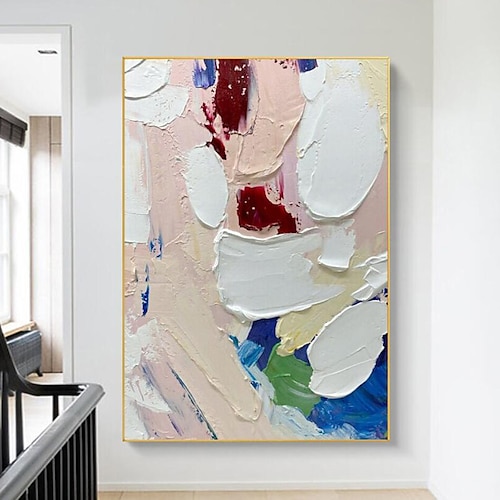 Fatto a mano Hang-Dipinto ad olio Dipinta a mano Verticale Astratto Moderno Senza telaio interno (senza cornice)