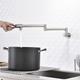 Rubinetto Cucina Rubinetto Rubinetto Nichel Spazzolato, Lavello Pieghevole Solo Rubinetti Acqua Fredda, Montaggio A Parete Rubinetto Cucina In Ottone Rubinetto Doppio Snodo Braccio Forcellone Monoforo 2 Maniglia