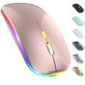 mouse wireless led mouse silenzioso sottile 2.4g mouse da ufficio ottico mobile portatile con ricevitore usb e tipo-c 3 livelli dpi regolabili per laptop pc notebook macbook