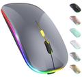 mouse wireless led mouse silenzioso sottile 2.4g mouse da ufficio ottico mobile portatile con ricevitore usb e tipo-c 3 livelli dpi regolabili per laptop pc notebook macbook