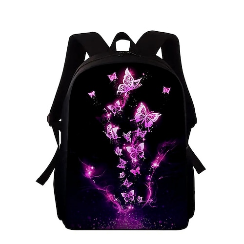 Zaino scolastico per ragazze preadolescenti e adolescenti con stampa a farfalle, borsa kawaii capiente per la scuola media, i viaggi e il ritorno a scuola.