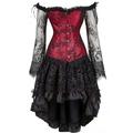 Retrò vintage Sensuale Rococò Punk e gotico Rinascimentale Vestiti Corsetti e bustier Bustino Modellatore del corpo Corto / mini Per donna Pizzo Senza spalline Jacquard Halloween Festa / Serata