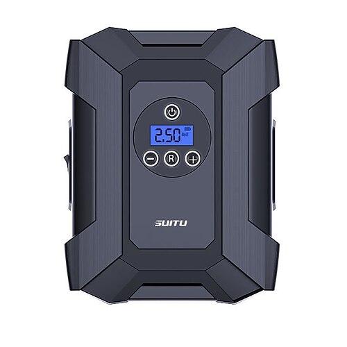 compressore d'aria portatile per gonfiaggio pneumatici, pompa ad aria 12v dc per pneumatici auto con manometro digitale 150psi e luce led di emergenza, pompa per pneumatici per auto bicicletta moto