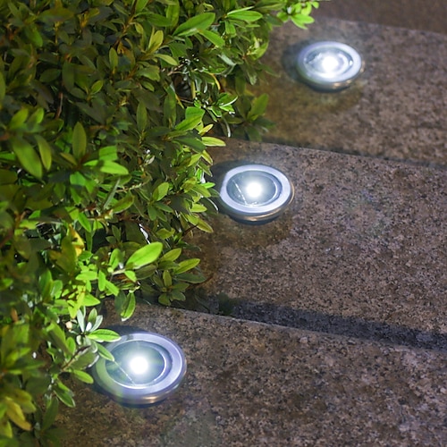 4/8pcs disco luce esterna a led da giardino luce sotterranea solare deck light faretto sepolto lampada a led solare decorazione del giardino