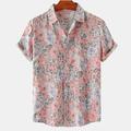 Per uomo Camicia Camicia Estiva Camicia casual Camicia da Spiaggia Camicia hawaiana estiva Camicia con Bottoni Nero Bianco Giallo Verde chiaro Rosa Manica Corta Motivi a griglia / plaid Stampe