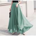 gonna da donna altalena gonne da lavoro gonna lunga gonne lunghe chiffon tinta unita ufficio / carriera quotidiano primaveraamp;chiffon estivo elegante lungo s