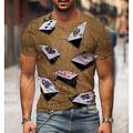 Per uomo 3D Carte francesi maglietta Manica corta maglietta Stampa 3D Rotonda Camicia Vintage Originale Informale Feste Giornaliero Nero Giallo Rosa Abbigliamento Plus Size S M L XL XXL 3XL 4XL