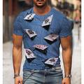 Per uomo 3D Carte francesi maglietta Manica corta maglietta Stampa 3D Rotonda Camicia Vintage Originale Informale Feste Giornaliero Nero Giallo Rosa Abbigliamento Plus Size S M L XL XXL 3XL 4XL