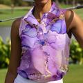 Per donna POLO Viola chiaro Cachi Senza maniche Protezione solare Superiore Abbigliamento da golf da donna Abbigliamento Abiti Abbigliamento