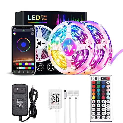 10m 30m rgb ha condotto le luci di striscia bluetooth smart phone controllato 20m 40m ha condotto la striscia luminosa 5050 ha condotto le luci sincronizzazione con la musica e 44 tasti telecomando
