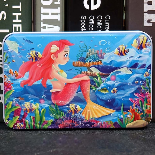 Puzzle di legno per bambini puzzle da 60 pezzi in scatola di ferro puzzle per educazione prescolare giocattoli in legno regalo di Natale