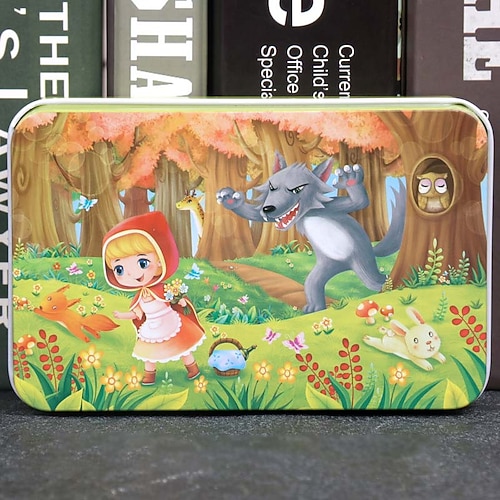 Puzzle di legno per bambini puzzle da 60 pezzi in scatola di ferro puzzle per educazione prescolare giocattoli in legno regalo di Natale