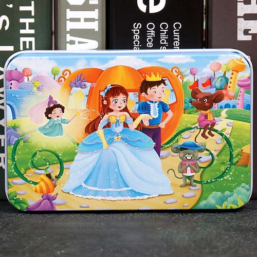 Puzzle di legno per bambini puzzle da 60 pezzi in scatola di ferro puzzle per educazione prescolare giocattoli in legno regalo di Natale