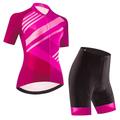 Per donna Maglia con salopette corta da ciclismo Maglia con pantaloncini da ciclismo Manica corta Ciclismo da montagna Cicismo su strada Nero Rosso Blu Pop art Strisce Bicicletta Asciugatura rapida
