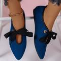 Per donna Ballerine Ballerine Taglie forti Scarpe morbide Esterno Giornaliero Piatto Punta tonda Elegante Vintage Di tendenza Scamosciato Con lacci intrecciali Mocassino Nero Rosso Blu