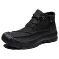 Per uomo Stivaletti Scarpe casual da uomo Taglie forti Scarpe fatte a mano Scarpe comfort Vintage Per sport Esterno PU Caldo Comodo Antiscivolo Stivaletti / tronchetti Con lacci intrecciali Nero