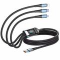 Cavo di ricarica rapida 3 in 1 da 100 W supporto di ricarica super veloce intelligente ricarica multi-interfaccia cavo di ricarica di alimentazione visiva USB compatibile con cavo di ricarica rapida