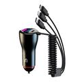 adattatore per caricabatteria da auto per telefono veloce usb c 5 porte 230w ricarica con cavo 3 in 1 per iphone 14 pro max 13 12 samsung galaxy s23/22 google pixel