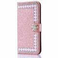 Custodia per iPhone 16e iPhone 16 iPhone 15 Pro Max Plus iPhone 14 13 12 11 Pro Max Mini X XR XS Max 8 7 Plus Custodia a portafoglio Flip Cover con supporto anello magnetico antishock duro strass PU