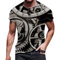 Per uomo Macchina maglietta Manica corta maglietta Stampa 3D Rotonda Camicia Sportivo Di tendenza Originale Esterno Strada Informale Argento Nero / Bianco Nero / Grigio Estate Abbigliamento S M L XL