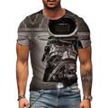 Per uomo Macchina maglietta Manica corta maglietta Stampa 3D Rotonda Camicia Sportivo Di tendenza Originale Esterno Strada Informale Argento Nero / Bianco Nero / Grigio Estate Abbigliamento S M L XL