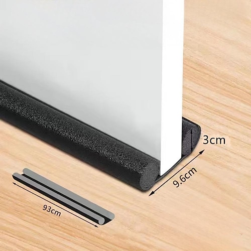 1pc tappo antispiffero da 36,6 pollici sotto la porta antirumore nero tappi per fessure porta d'ingresso paraspifferi per la parte inferiore delle porte regolabile doppia porta tiraggio