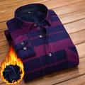 Per uomo Camicie Camicia di flanella Camicia con colletto Camicia con bottoni Scozzese Matrimonio Feste Nero / Bianco Rosso Blu marino Blu Reale Manica lunga Collo ripiegabile Inverno Abbigliamento