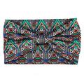 Fascia per capelli con stampa di piume bohémien, fascia sportiva da donna, foulard retrò con bordo largo e nodo