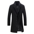 Per uomo Cappotto invernale Cappotto di lana Cappotto Trench Cappotto corto Strada Attività commerciale Inverno Autunno Poliestere Tenere al caldo Traspirante Capispalla Abbigliamento Informale Tinta