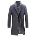 Per uomo Cappotto invernale Cappotto di lana Cappotto Trench Cappotto corto Strada Attività commerciale Inverno Autunno Poliestere Tenere al caldo Traspirante Capispalla Abbigliamento Informale Tinta