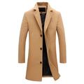 Per uomo Cappotto invernale Cappotto di lana Cappotto Trench Cappotto corto Strada Attività commerciale Inverno Autunno Poliestere Tenere al caldo Traspirante Capispalla Abbigliamento Informale Tinta
