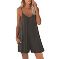 Per donna Taglie UE / USA Tute Streetwear Tinta unita Senza maniche Corpetti Pantaloncini larghi Stondata Collage Casual / quotidiano Morbido Nero Verde militare Rosso Estate