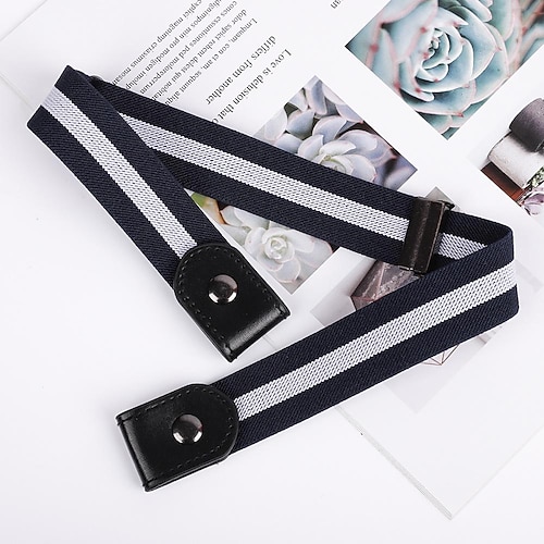 1pc cintura elastica in vita cintura elastica regolabile con fibbia elastica senza fibbia cintura elasticizzata da donna / uomo cintura elastica invisibile per jeans pantaloni abiti