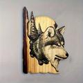 scultura di animali intagliati a mano, scultura da appendere a parete, procione in legno, orso, cervo, decorazione dipinta a mano, per il soggiorno di casa