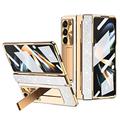 Custodia per telefono per Samsung Galaxy Z Fold 6 Z Fold 5 Z Fold 4 Z Fold 3 con Magsafe con supporto stand con protezione per schermo supporto ricarica wireless PC PU pelle