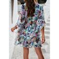 Per donna Taglie UE / USA Mini abito Abito casual Vestito tubino Prendisole Abito boho Boemia stile sveglio Hawaiano A farfalla Da mare Strada Appuntamento Taglia piccola Rosa Stampa 3D Tropicale