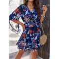 Per donna Taglie UE / USA Mini abito Abito casual Vestito tubino Prendisole Abito boho Boemia stile sveglio Hawaiano A farfalla Da mare Strada Appuntamento Taglia piccola Rosa Stampa 3D Tropicale